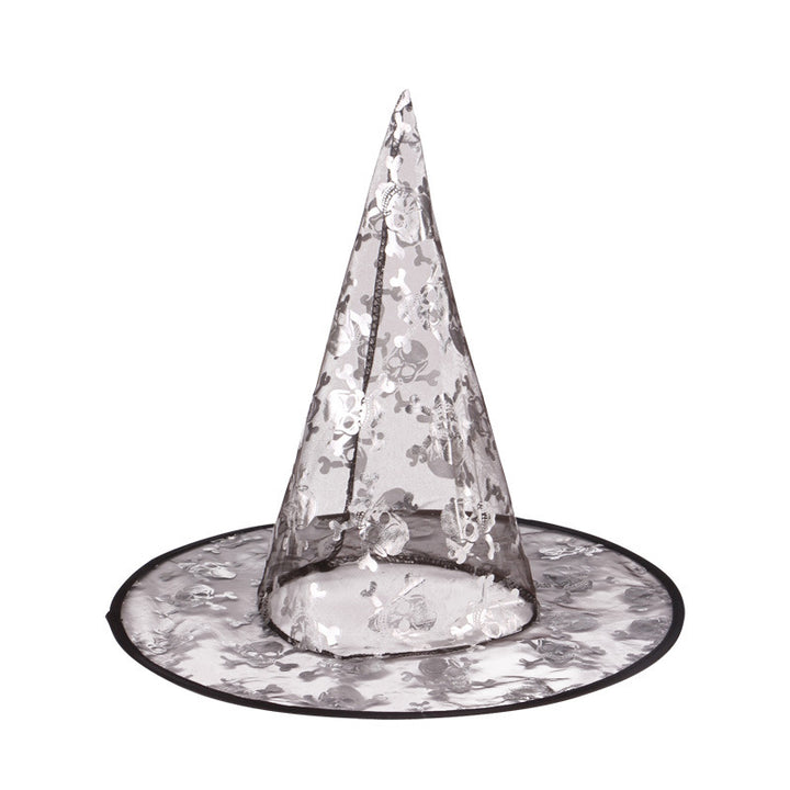 Halloween Themed Witch Hat with Decorative Patterns