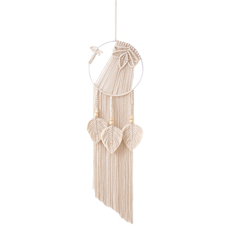 Decorative Macrame Wall Hanging with Leaf Accents Bowlift