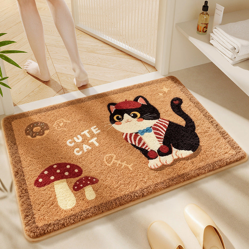 Cartoon Dog-themed Bath Rug Bowlift