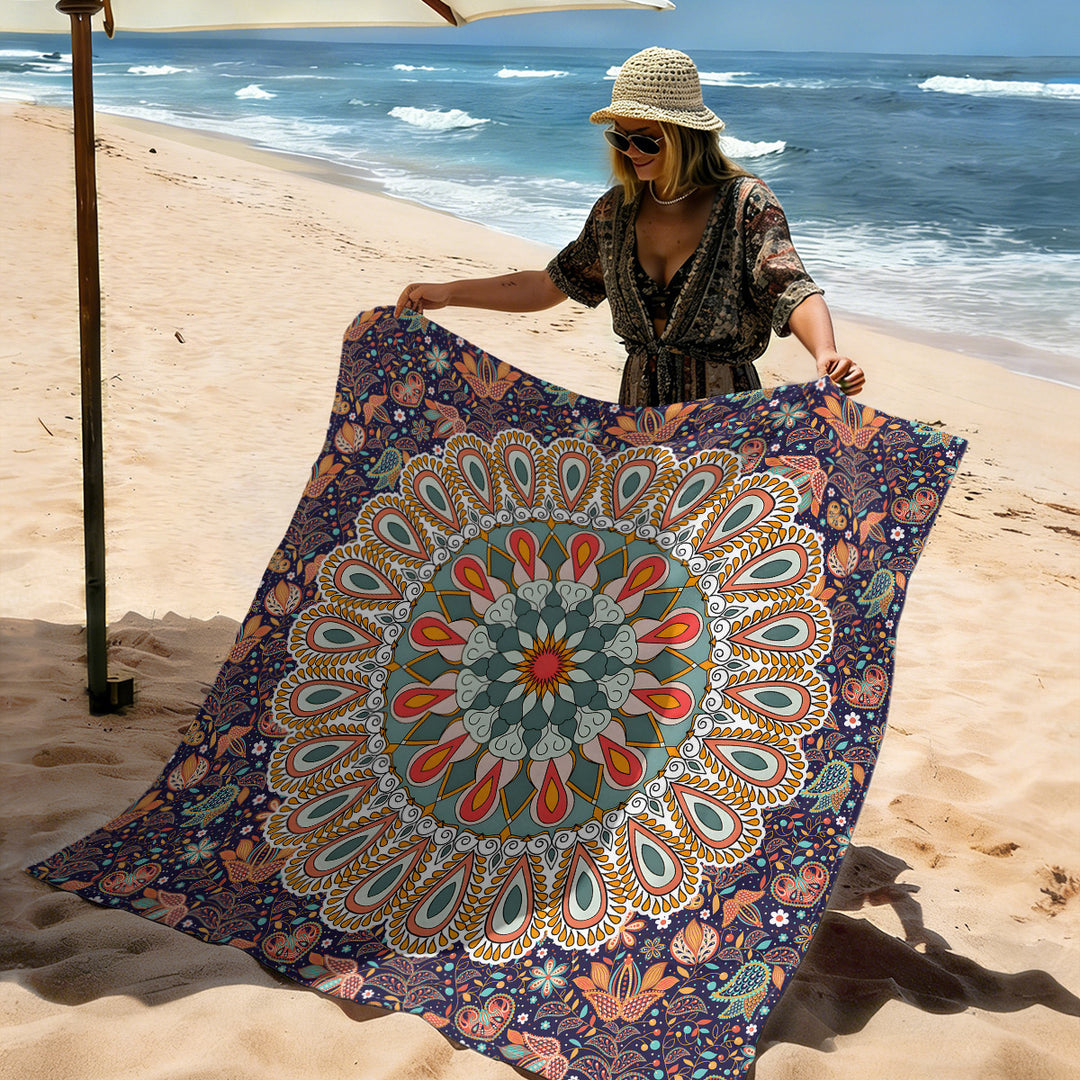Mandala Design Beach Mat Bowlift