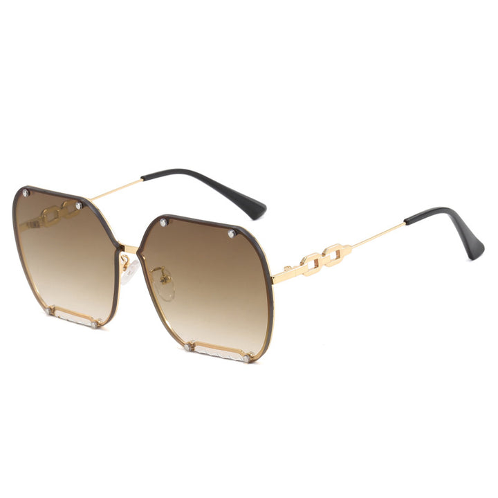 Women's elegant hexagonal designer sunglasses with luxurious accents Bowlift