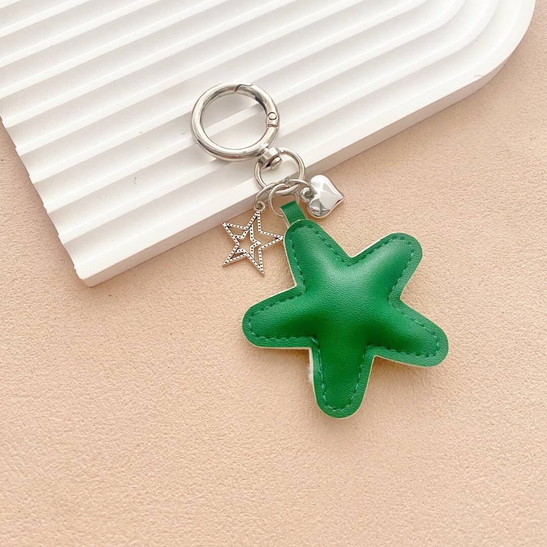 Starfish-Shaped Leather Keychain Bowlift