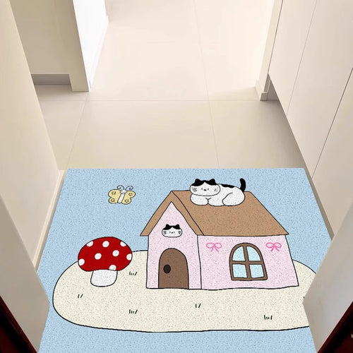 Cartoon-Themed Welcome Mat Bowlift