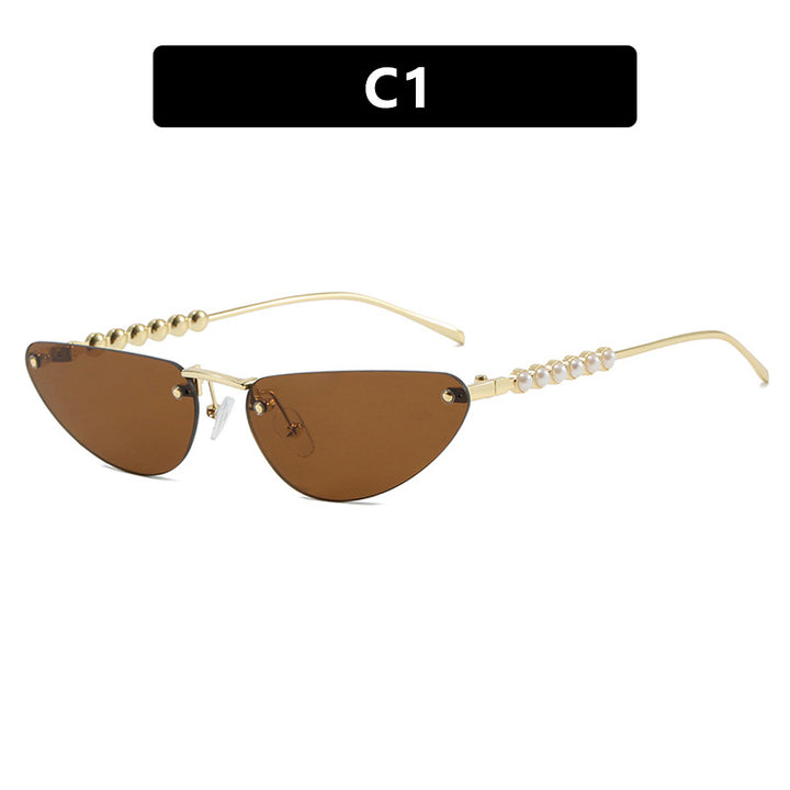 Women's Cat-Eye Sunglasses with Luxurious Details and Protective UV Filter Bowlift