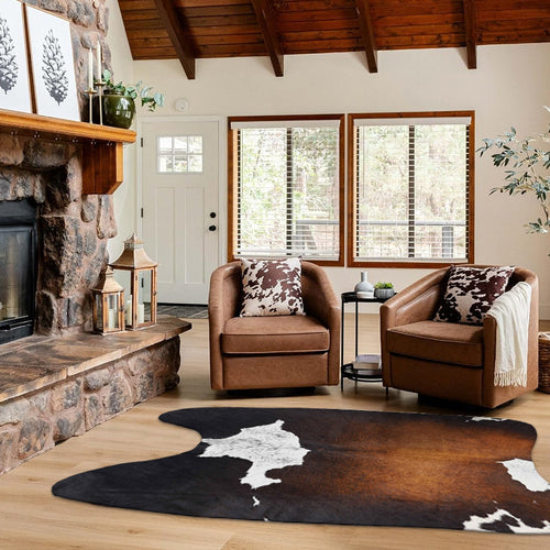 Rustic Hide-Shaped Area Rug Bowlift