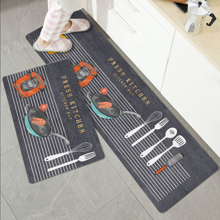 Plush Textured Kitchen Floor Mat Bowlift