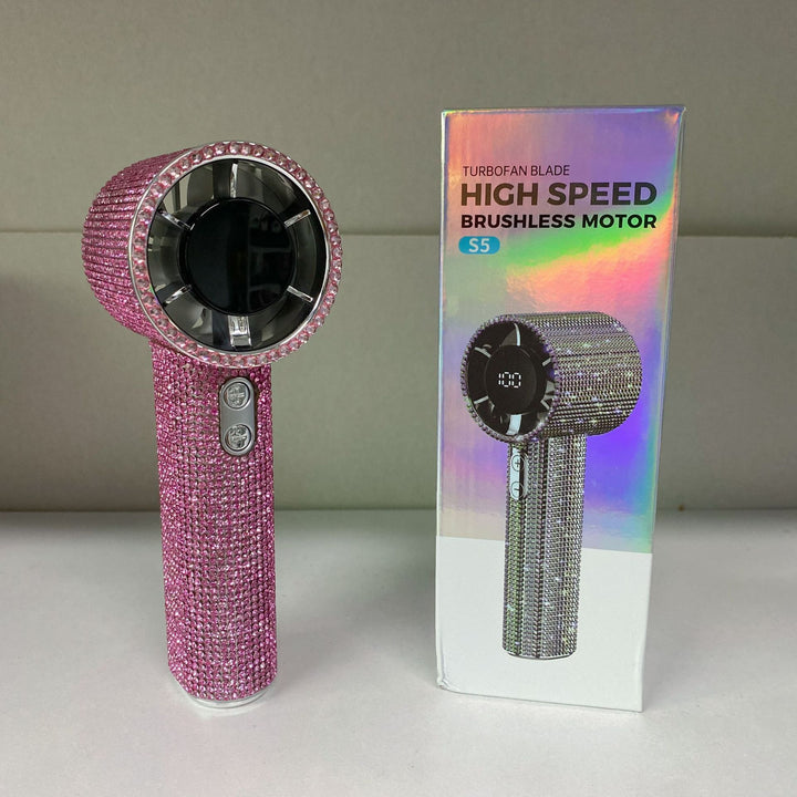 Ladies High Gloss Hand Fan with Digital Display Bowlift