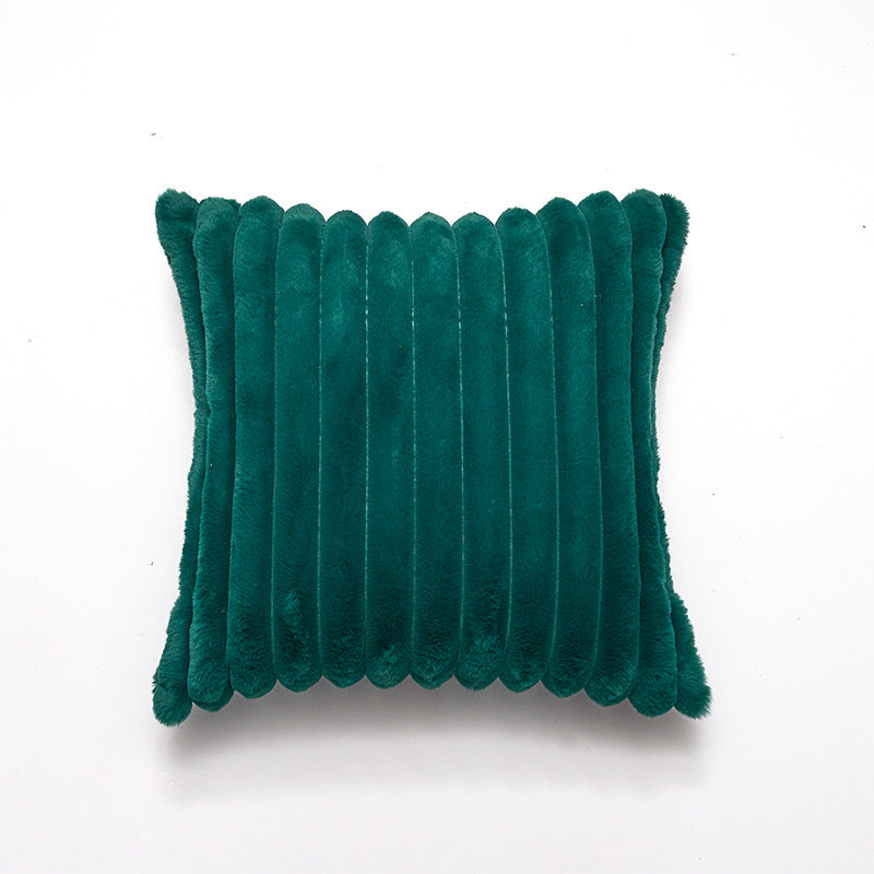 Plush Ribbed Decorative Throw Pillow