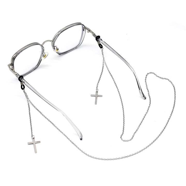 Trendy Metal Cross Eyewear Chain Bowlift