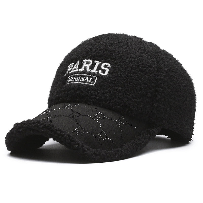 Women's Plush Faux Fur Baseball Cap Bowlift