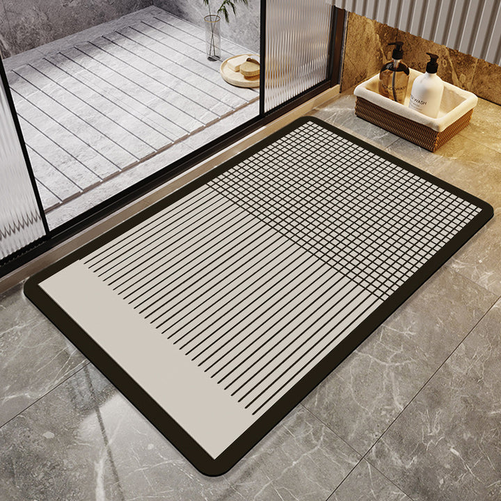 Contemporary Geometric Bath Rug Bowlift
