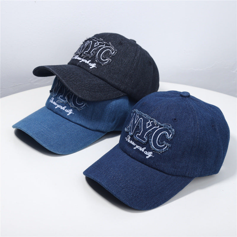 Women's Distressed Denim Baseball Cap Bowlift 1784084140