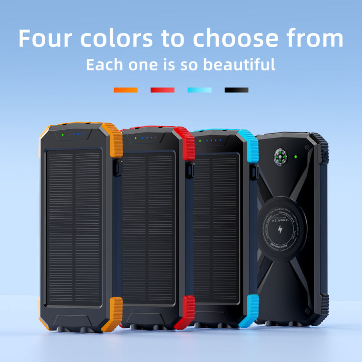 Solar-powered power bank with integrated compass and LED light Bowlift