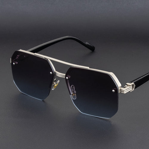 Geometric Metal Frame Sunglasses Bowlift