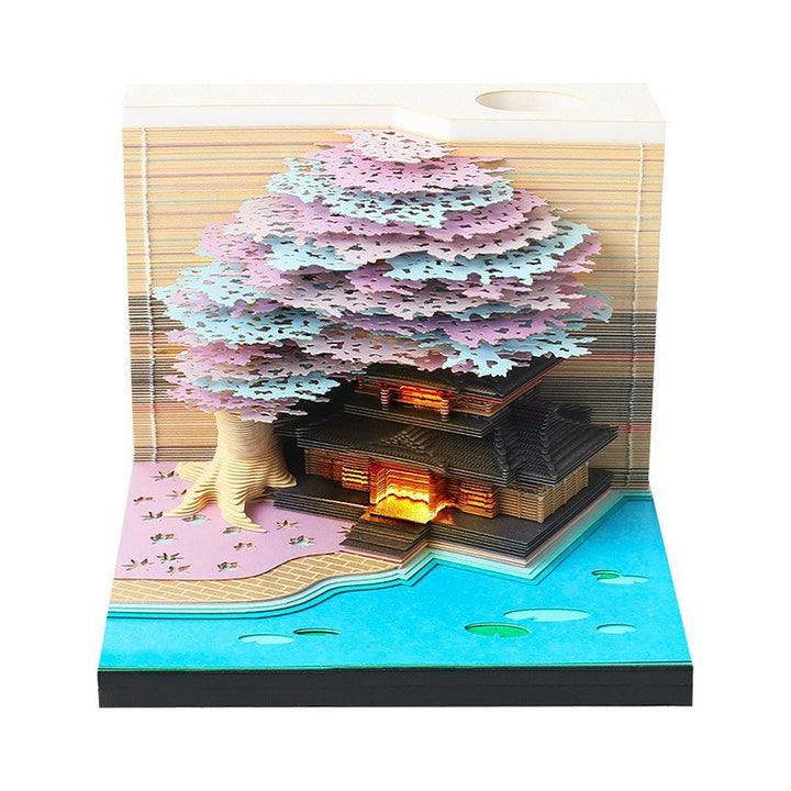 Handcrafted Layered Diorama Led Lightbox With Pop-Up Maple Tree Scene