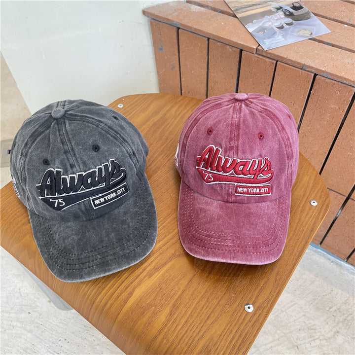Men's Vintage-Inspired Distressed Cotton Baseball Cap Bowlift