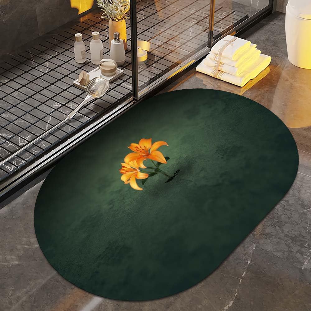 Floral Art Bath Rug Bowlift