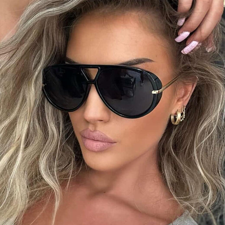 Women's fashionable large sunglasses with elegant frame and protective lenses Bowlift