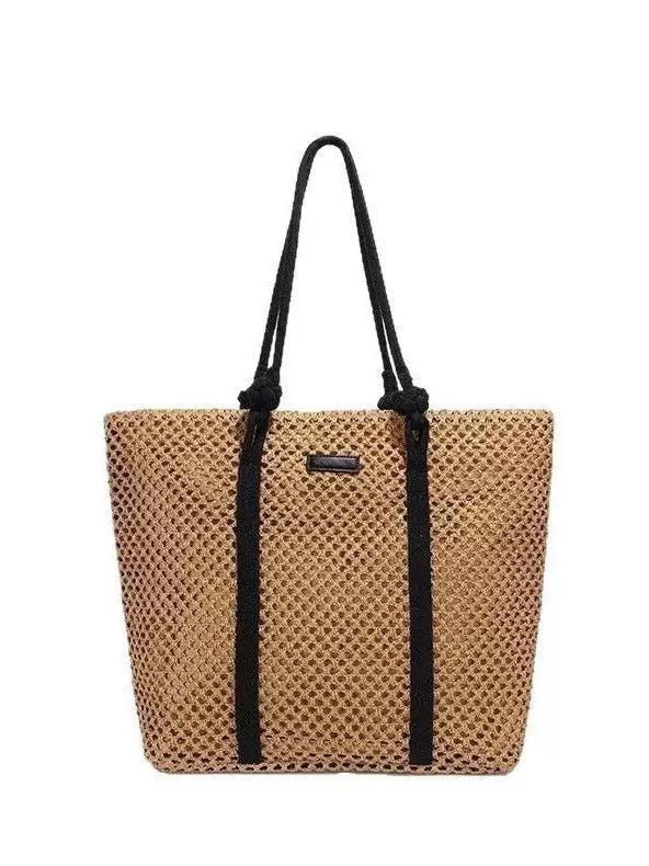 Spacious straw shopping bag with sturdy carry handles Bowlift