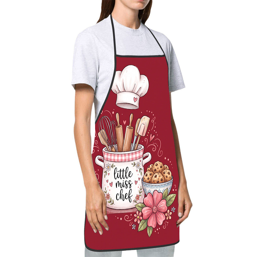 Dog Lover Full-Coverage Kitchen Apron With Adjustable Neck Strap And Waterproof Polyester Shell