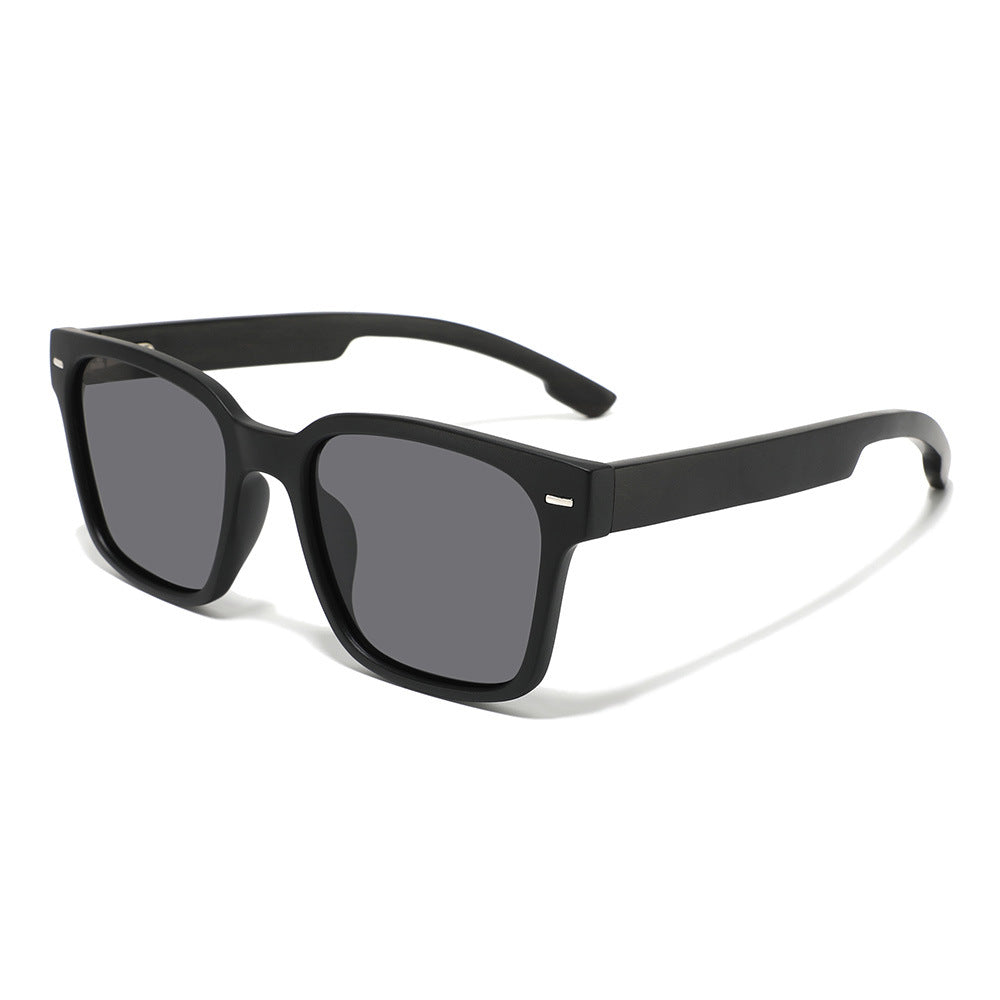 Rimless oversized cat eye polarized sunglasses with wood-effect temples Bowlift