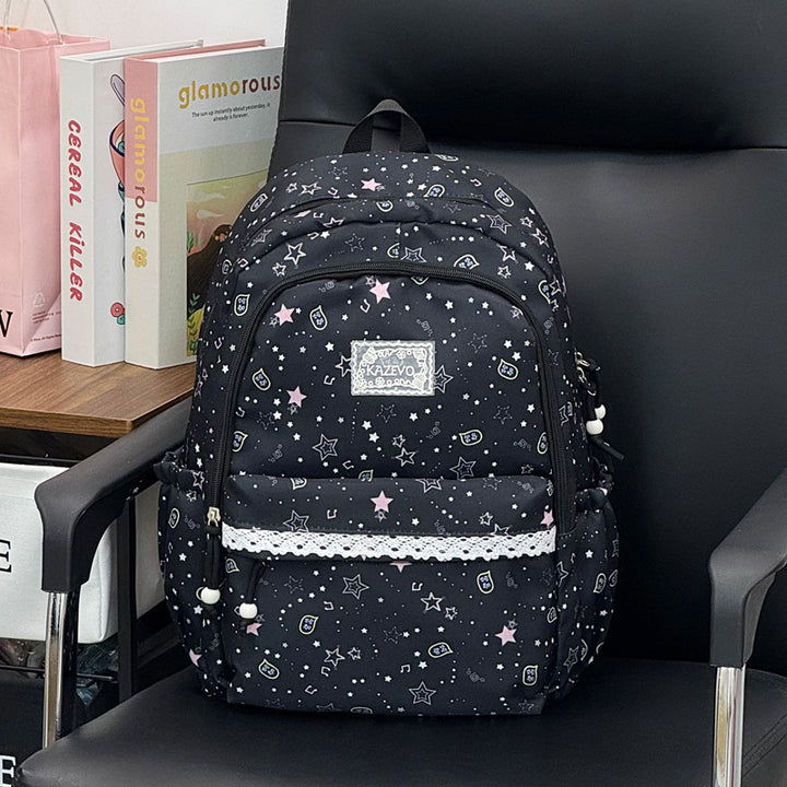 Cartoon-Themed Multi-Pocket Backpack Bowlift
