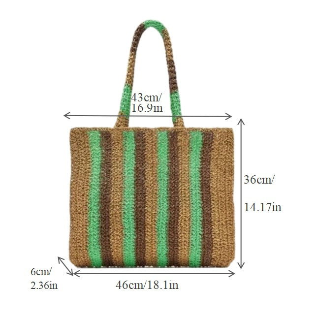 Braided tote bag with modern stripe pattern Bowlift