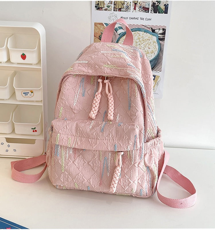 Trendy Textured Backpack Bowlift