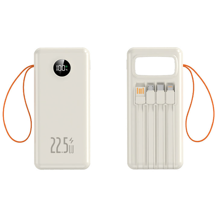 Portable Qi charging power bank with integrated fast charging function and digital display Bowlift