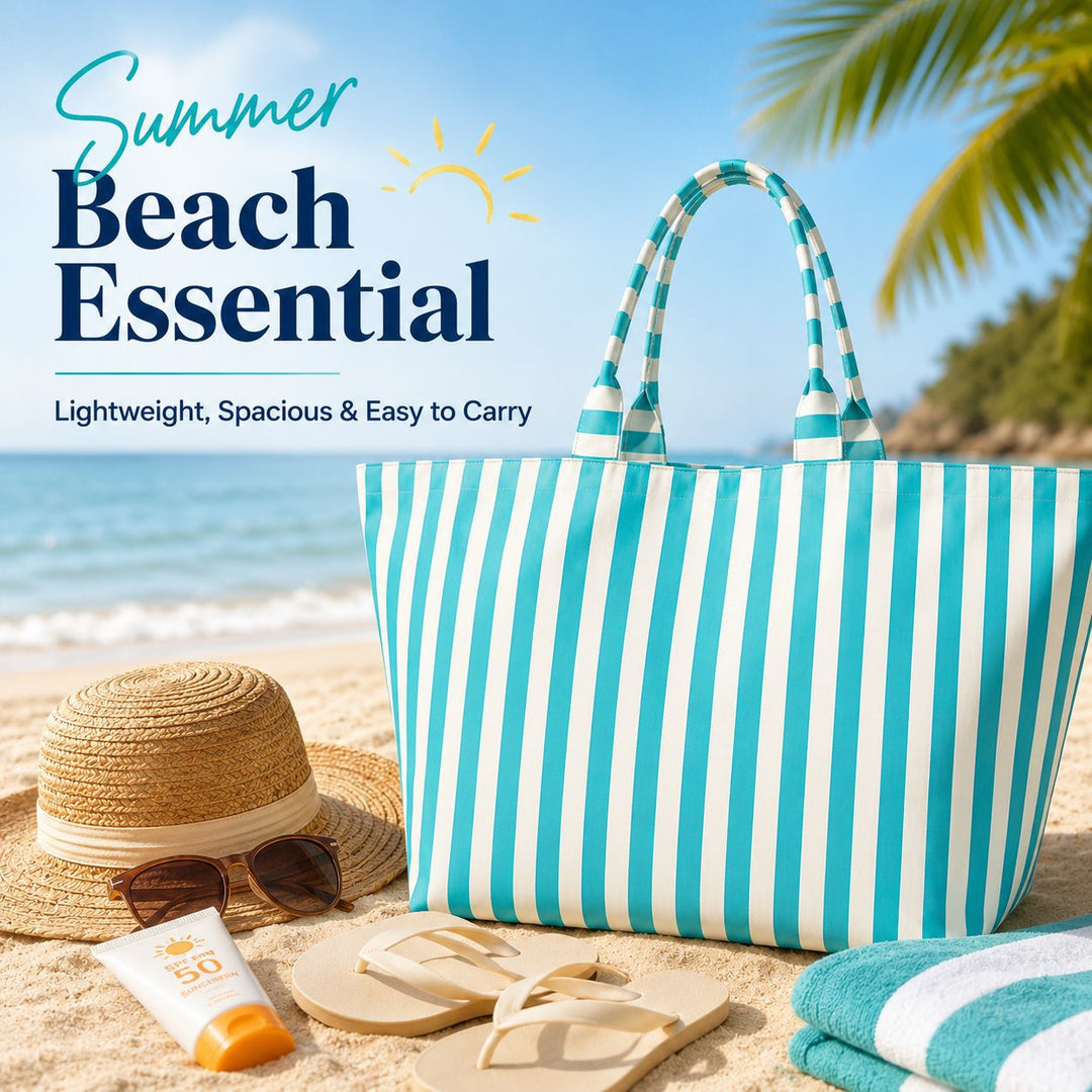 Beach bag with width, water-repellent stripes Bowlift