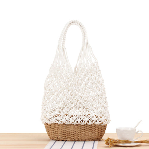 Hand-knotted tote bag with elegant net design Bowlift