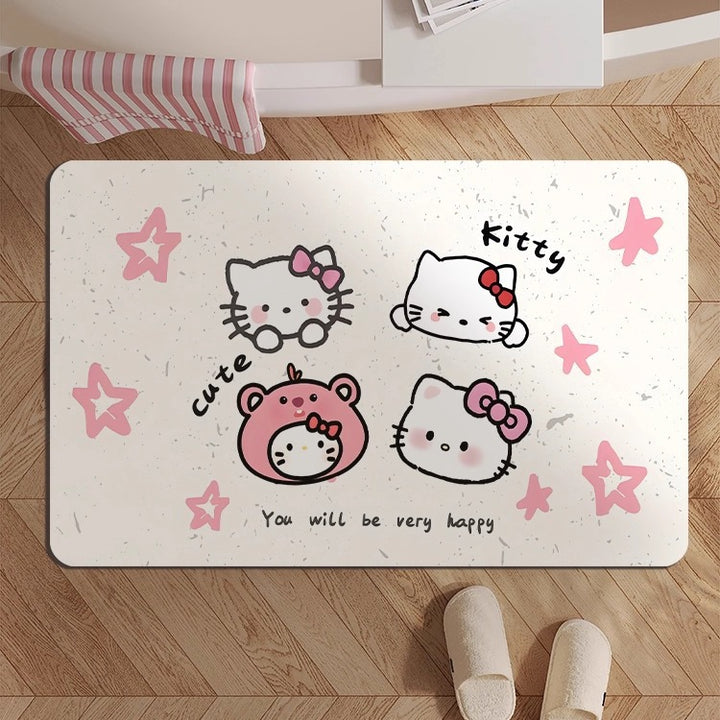 Cute Kitty-Themed Memory Foam Bath Mat Bowlift