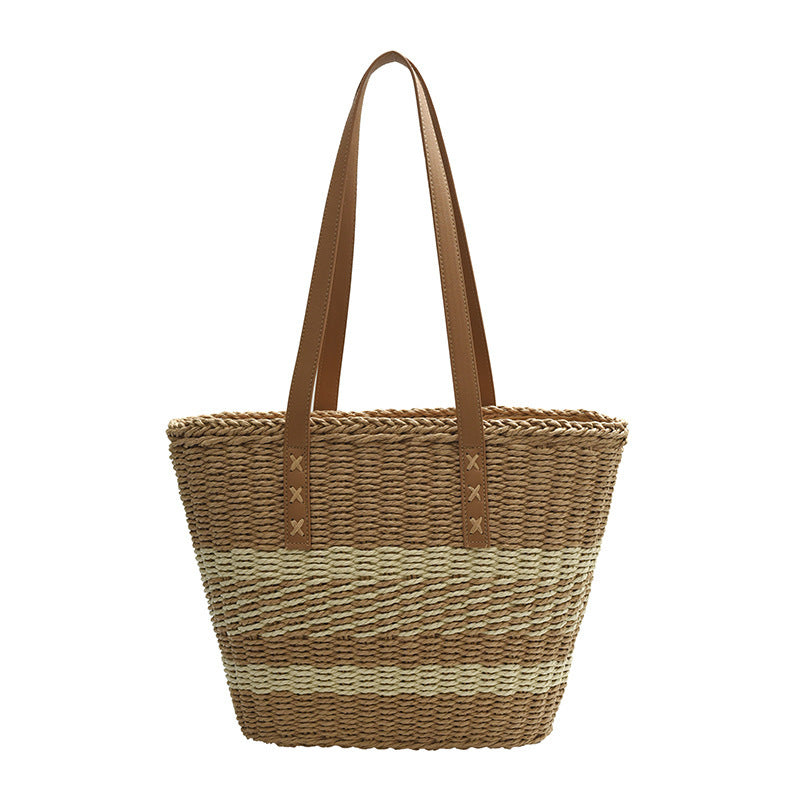 Comfortable beach bag with leather handles Bowlift