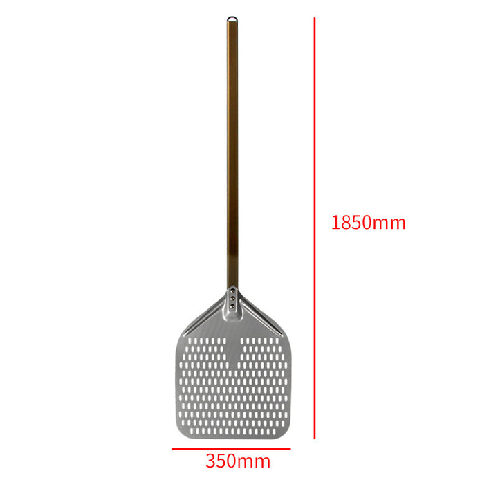 perforated aluminum pizza peel with extra-long ergonomic handle Bowlift