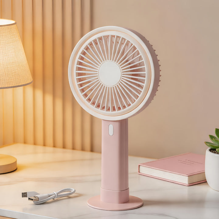 Ladies portable table fan with versatile tilt adjustment and USB connection Bowlift