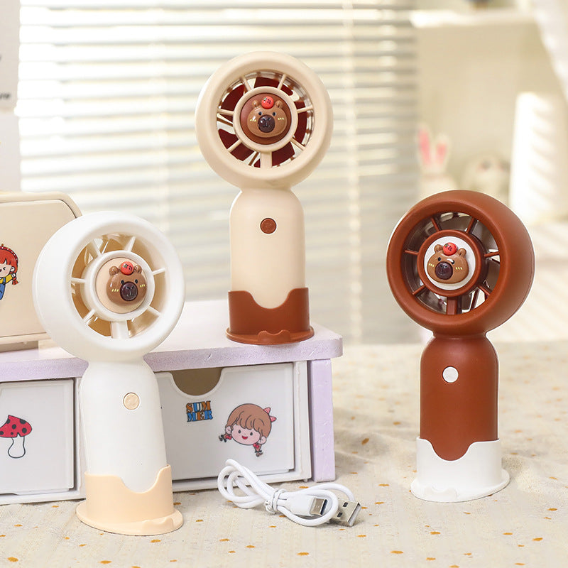 Portable hand fan with cute animal design Bowlift