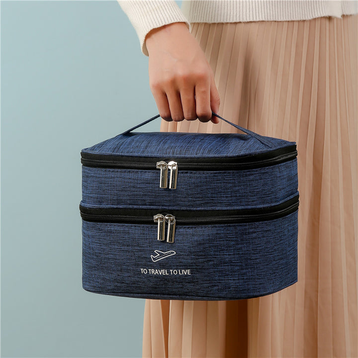 Dual-Layer Travel Cosmetic Organizer Bowlift