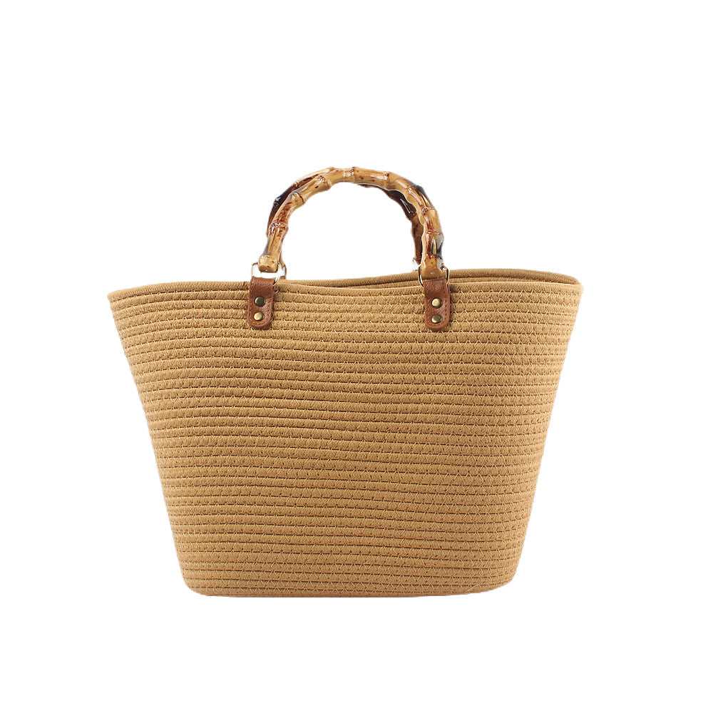 Stylish beach bag with bamboo handles Bowlift