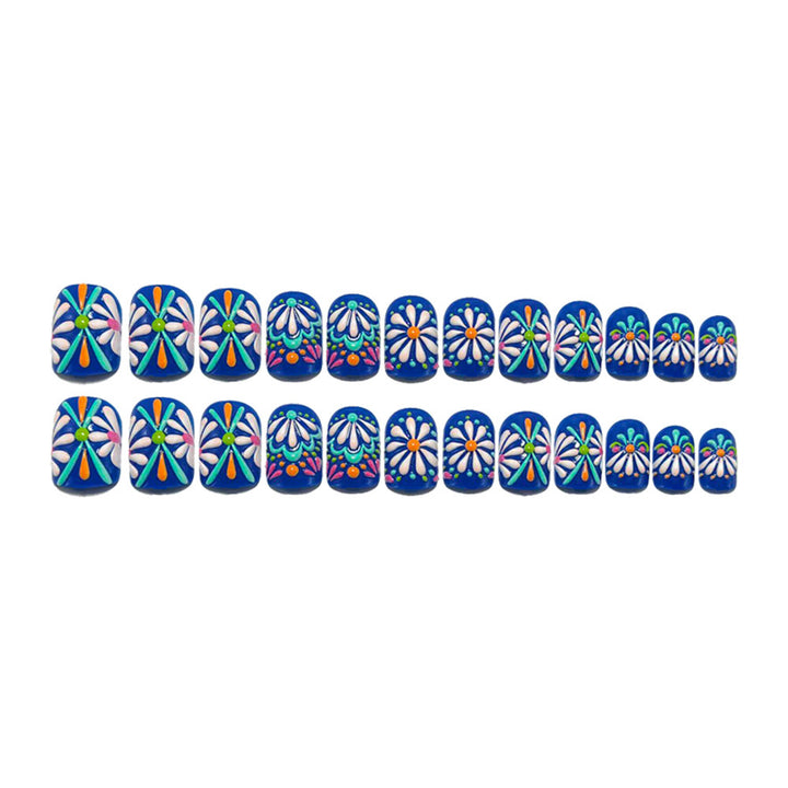 Artificial nails with floral pattern Bowlift