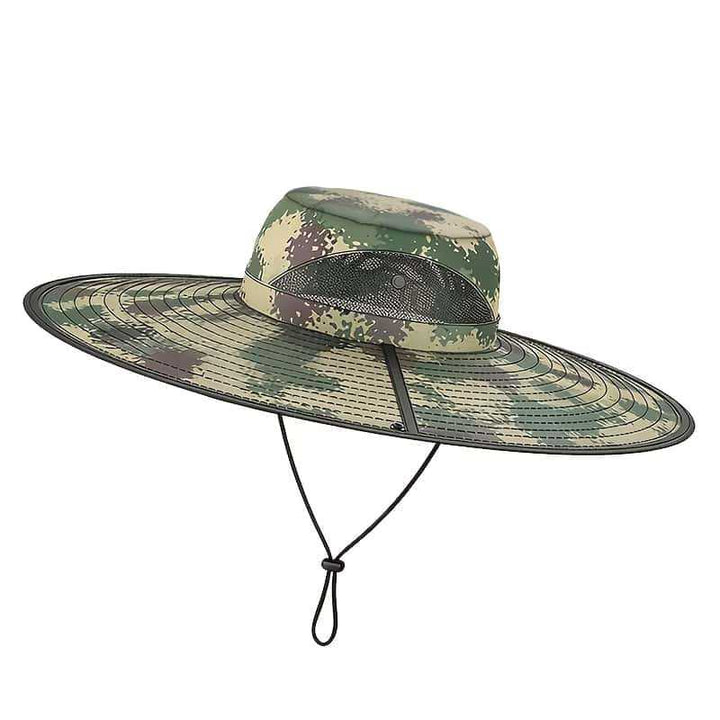 UV-Protect-Sun Hat with removable face and neck protection, integrated solar fan and breathable mesh Bowlift