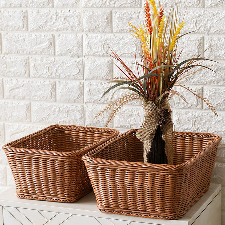 Handwoven Rustic Storage Basket with Ergonomic Design Bowlift