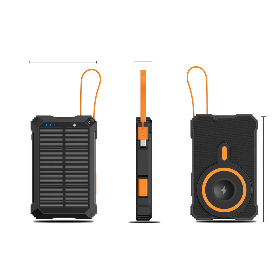Solar-powered power bank with wireless charger Bowlift