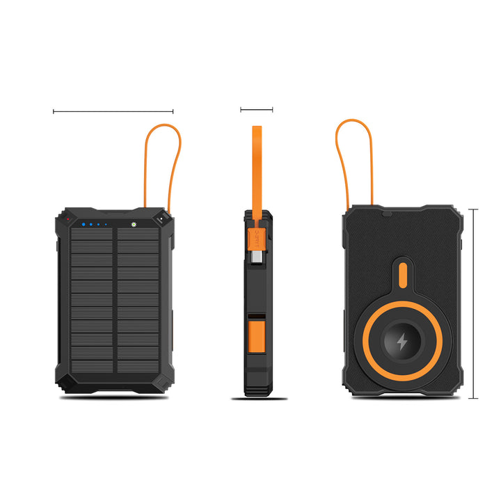 Solar-powered power bank with wireless charger Bowlift
