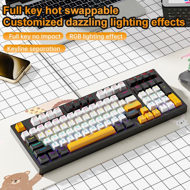 RGB Mechanical Gaming Keyboard with Hot-Swap Switches Bowlift