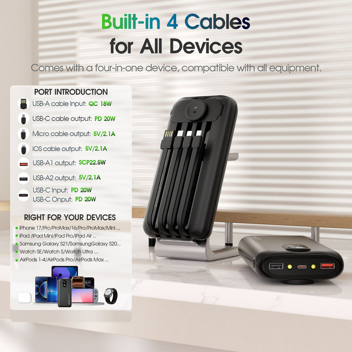Portable power bank with integrated wireless charging function Bowlift