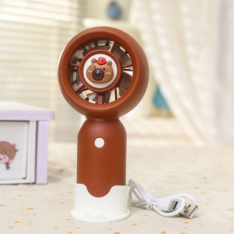 Women Portable Hand Fan with Cute Bear Design Bowlift