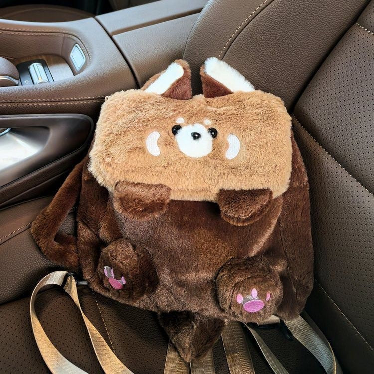 Plush Backpack with Cute Animal Design Bowlift