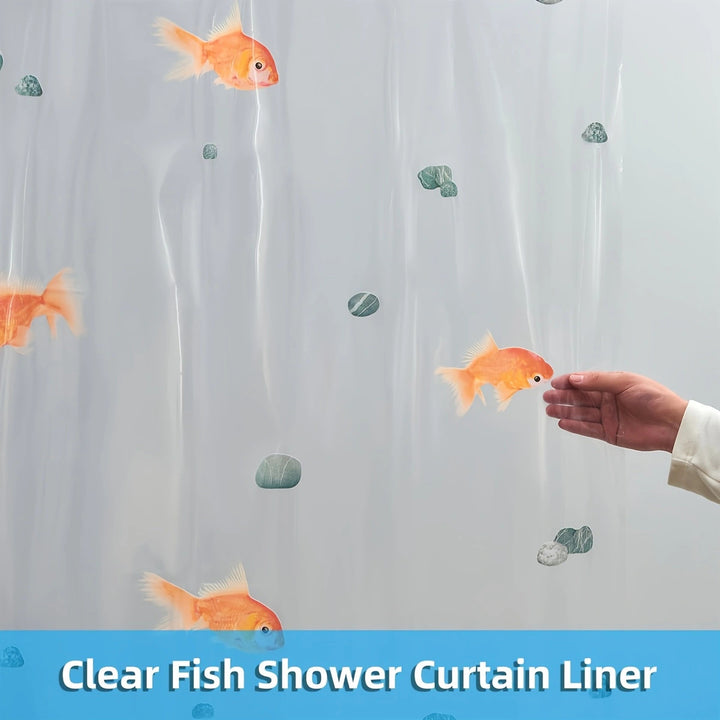 Goldfish Pattern Shower Curtain Bowlift