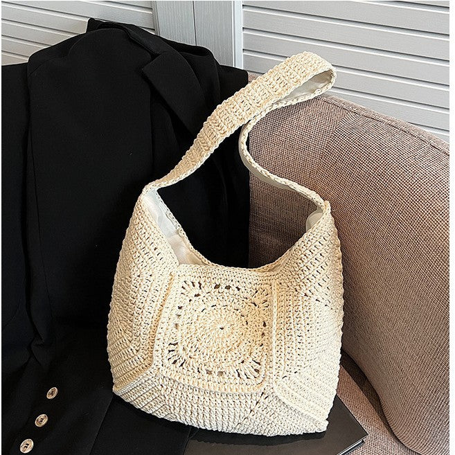 Macramé Shoulder Bag with Artistic Design Bowlift
