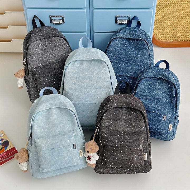 Casual Lightweight Backpack with Polka Dot Design Bowlift